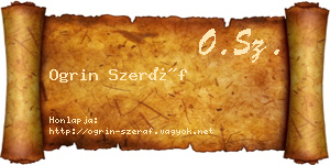 Ogrin Szeráf névjegykártya